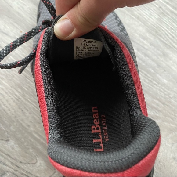 L.L. Bean Women's North Peak Ventilated Trail Shoes Gray/Coral Size 9.5 - Picture 9 of 9